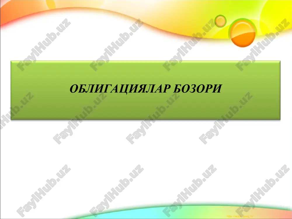 obligatsiyalar bozori — PPT