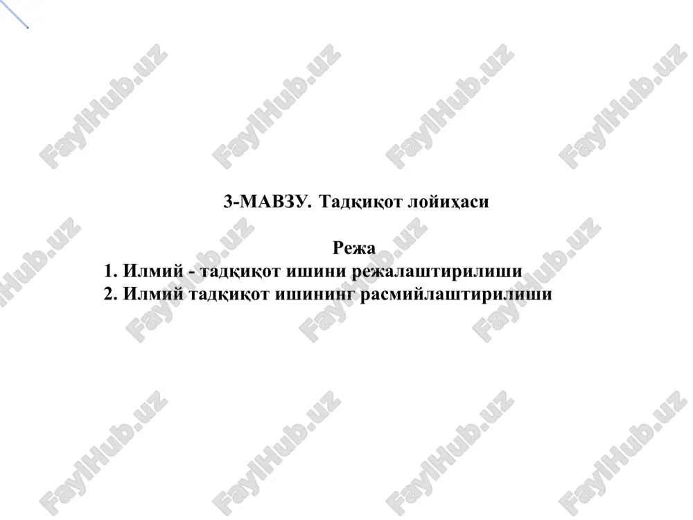 tadqiqot loyihasi — PPT