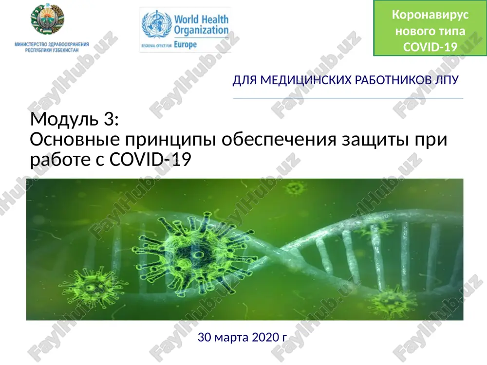 osnovnie printsipi obespecheniya zashiti pri rabote s covid-19 — PPTX