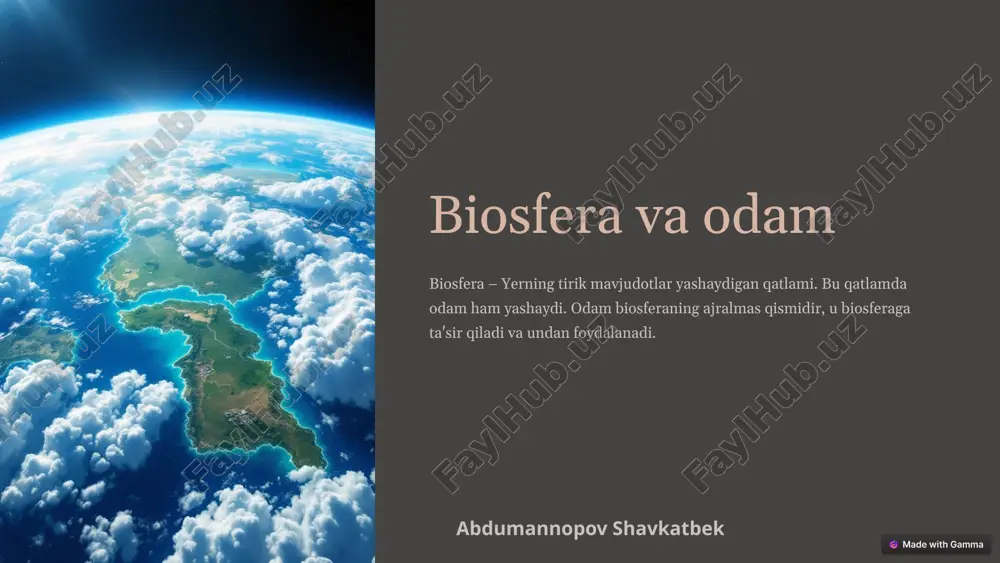 biosfera va odam — PPTX