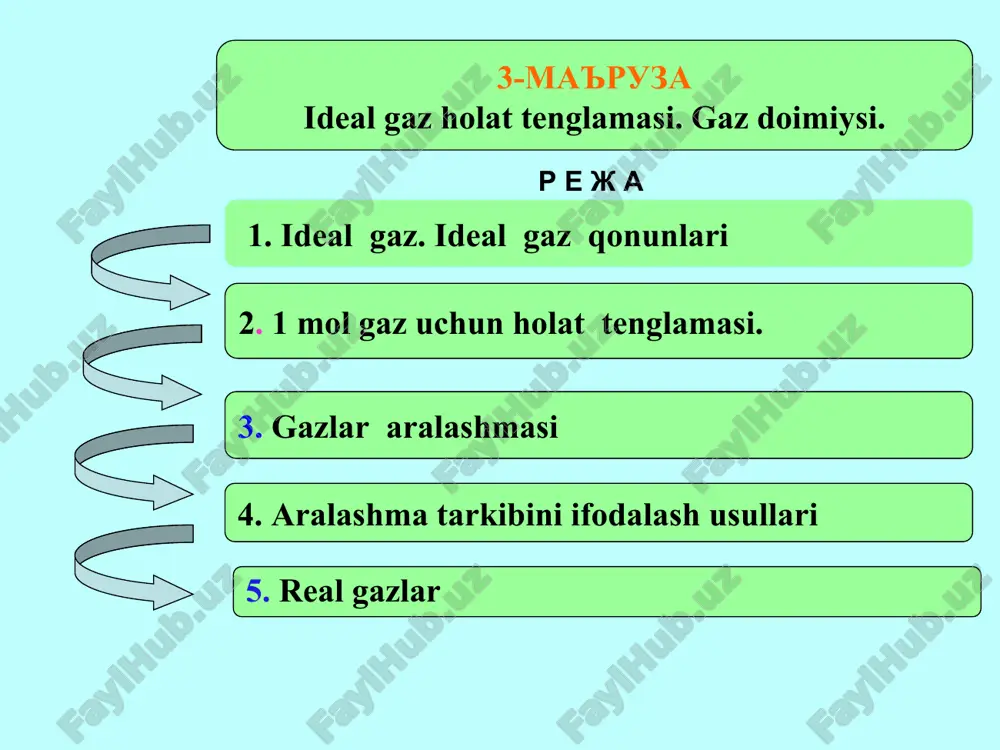 ideal gaz holat tenglamasi — PPT
