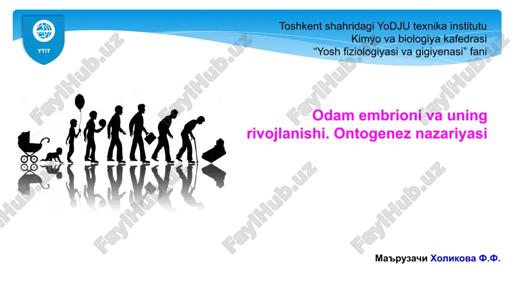 ontogenez nazariyasi — PPTX