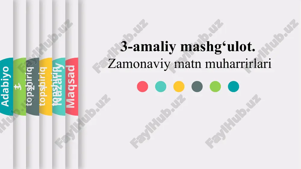 zamonaviy matn muharrirlari — PPTX