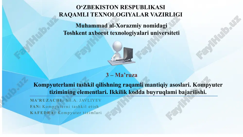 kompyuter tizimining elementlari — PPTX