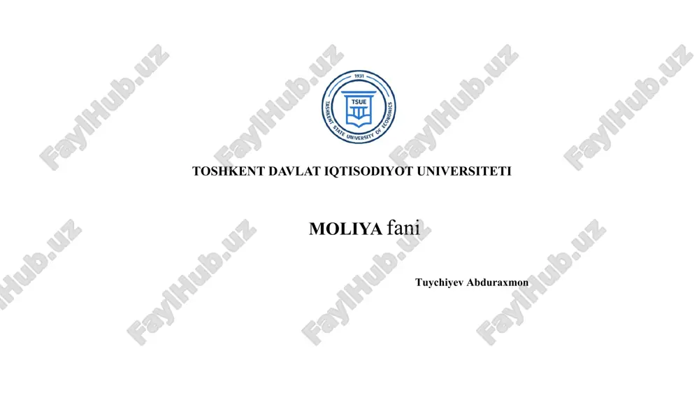 kichikbiznes moliyasi — PPTX