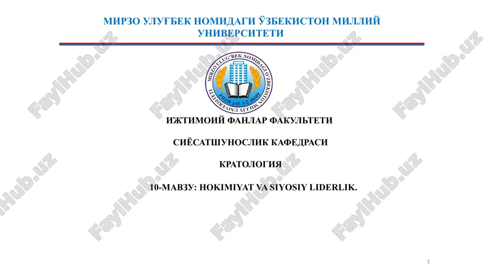 hokimiyat va siyosiy liderlik — PPTX