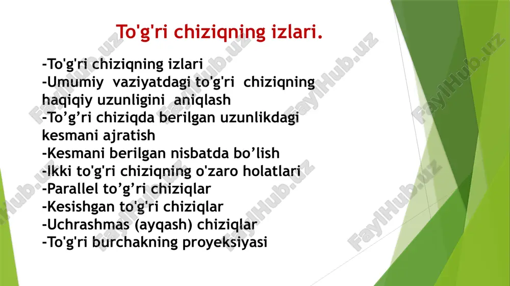to‘g‘ri chiziqlar — PPTX