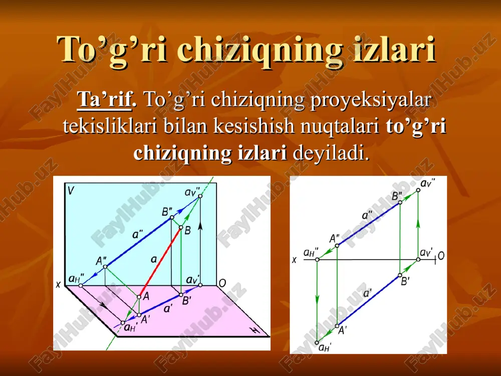 to’g’ri chiziqning izlari — PPT
