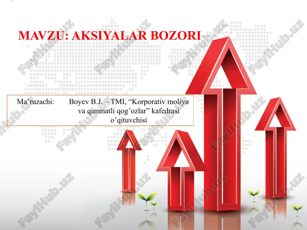 aksiyalar bozori — PPTX