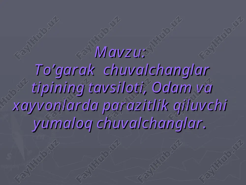 to’garak chuvalchanglar — PPT