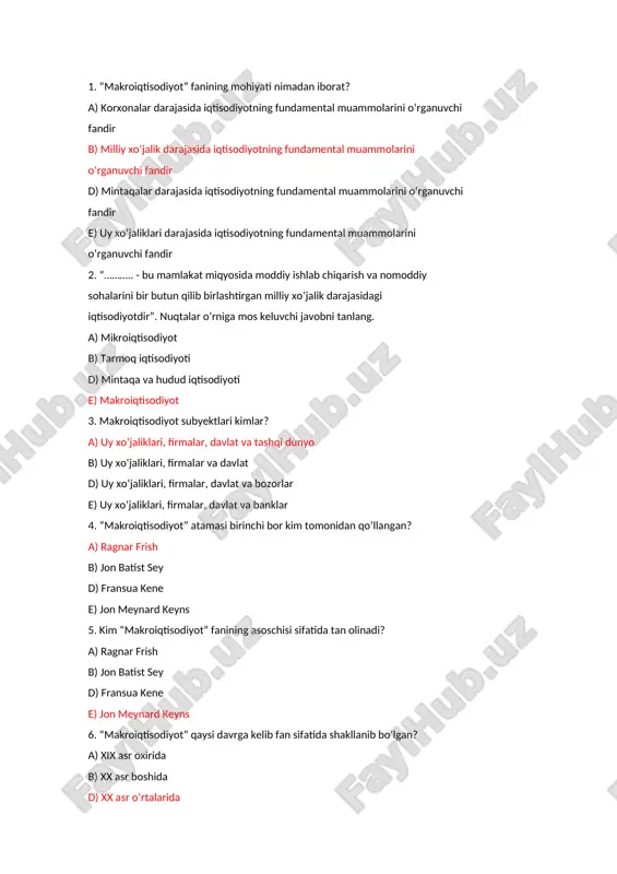 makroiqtisodiyotdan test — DOCX
