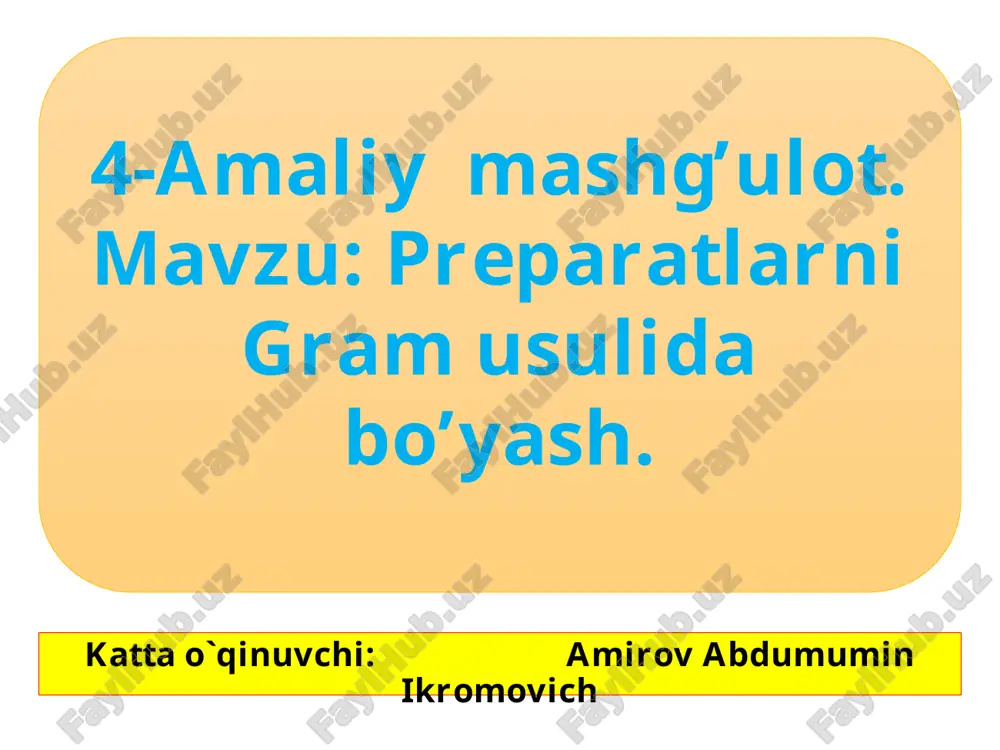 preparatlarni gramusuli bo'yash — PPTX