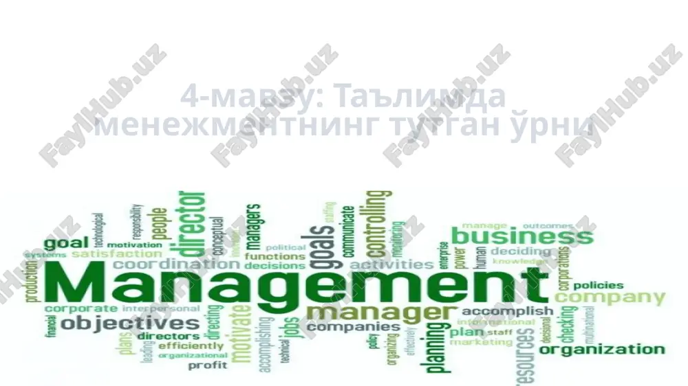 ta'limdamanagementning tutgan o'rni — PPTX
