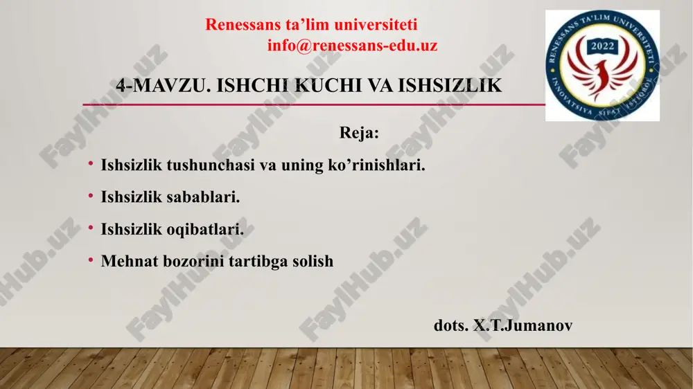 ishsizlik — PPTX