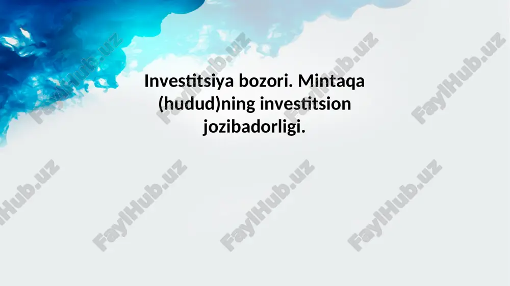 investitsiya bozori — PPT