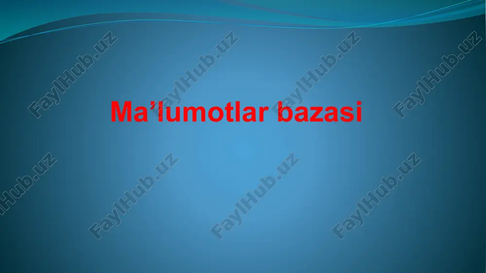 ma’lumotlar bazasi — PPTX