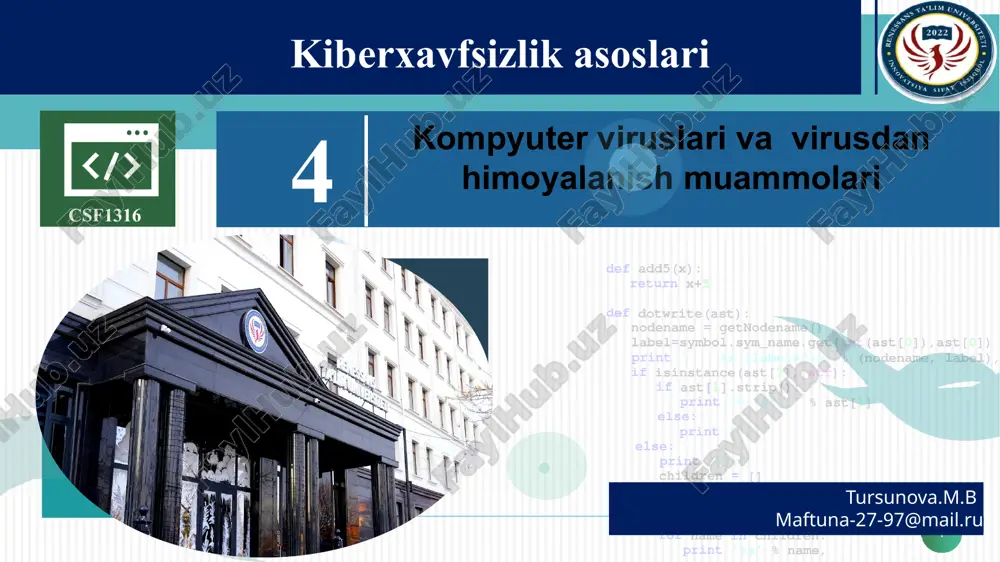 kiberxavfsizlikasoslari — PPTX