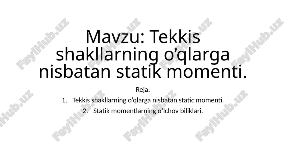 statik momentlar — PPTX