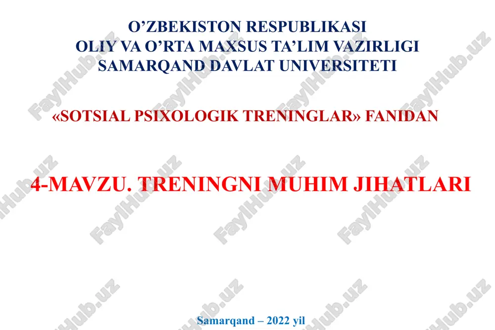 sotsial psixologik treninglar — PPTX