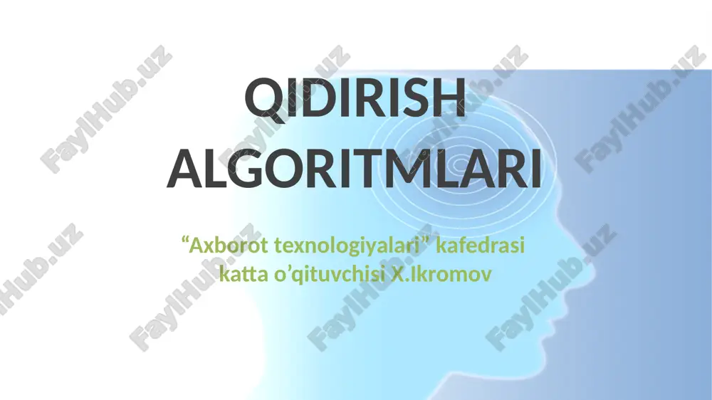qidirish algoritmari — PPTX
