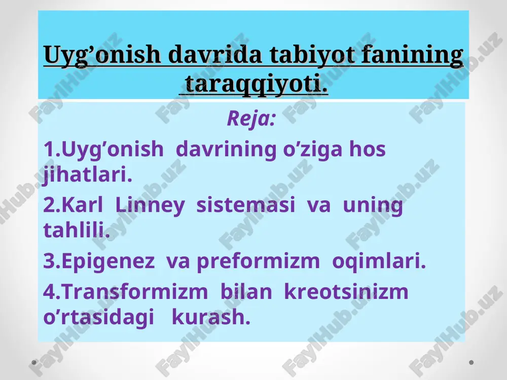 uyg'onish davrida tabiyot fanining taraqqiyoti — PPT