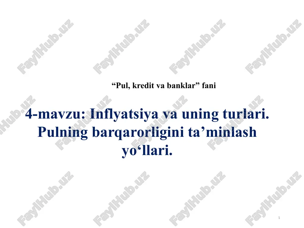 pul, kredit va banklar — PPTX