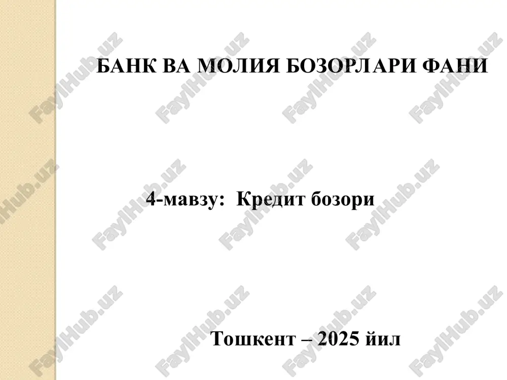 kredit bozori — PPT