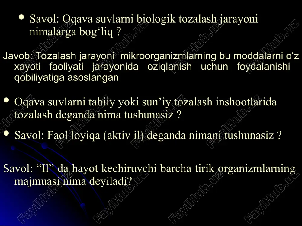 biologik tozalash usullari — PPT