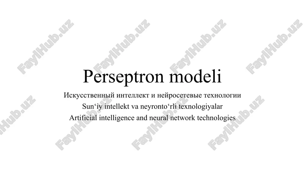 perseptron modeli — PPT