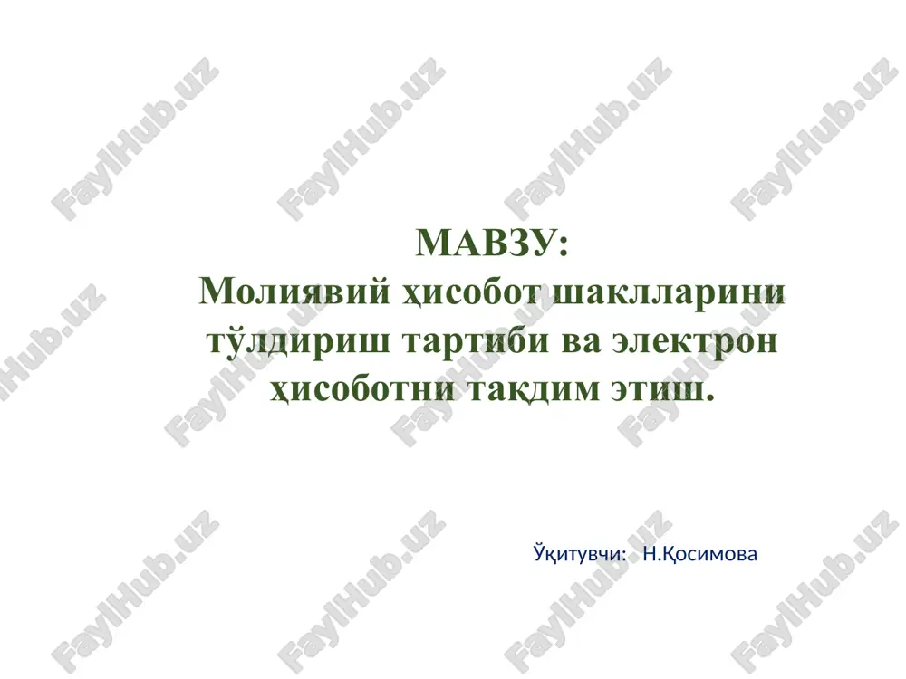 moliyavij hisobotlar taqdimoti — PPTX