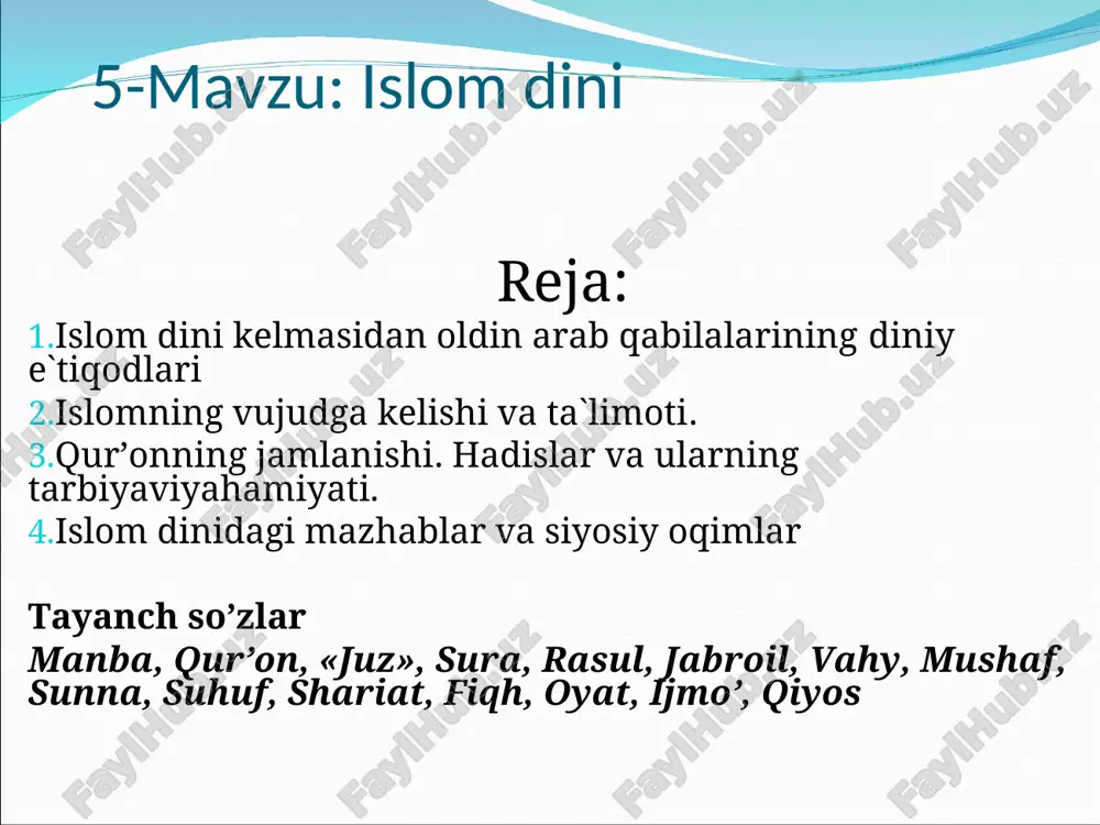 islom dini — PPT