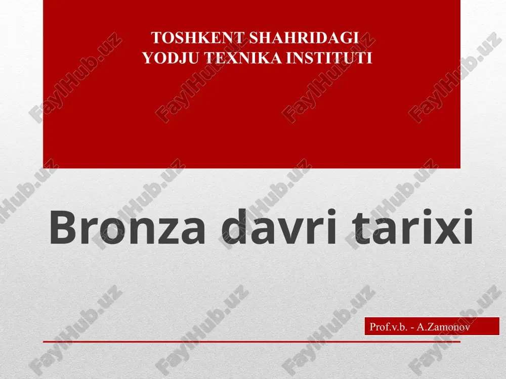 bronza davri tarixi — PPTX