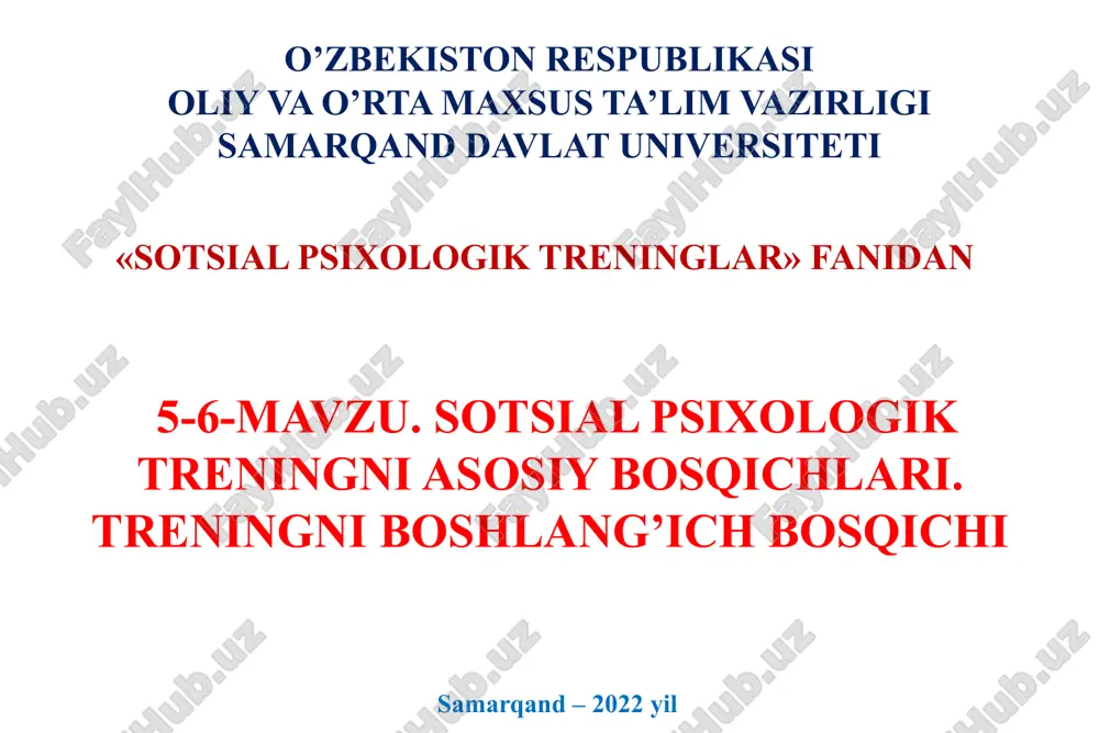 sotsial psixologik treninglar — PPTX
