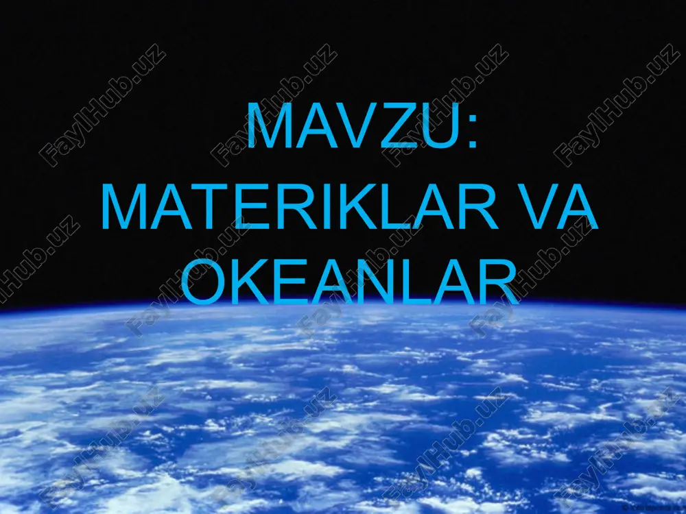 yer va okeanlar — PPT