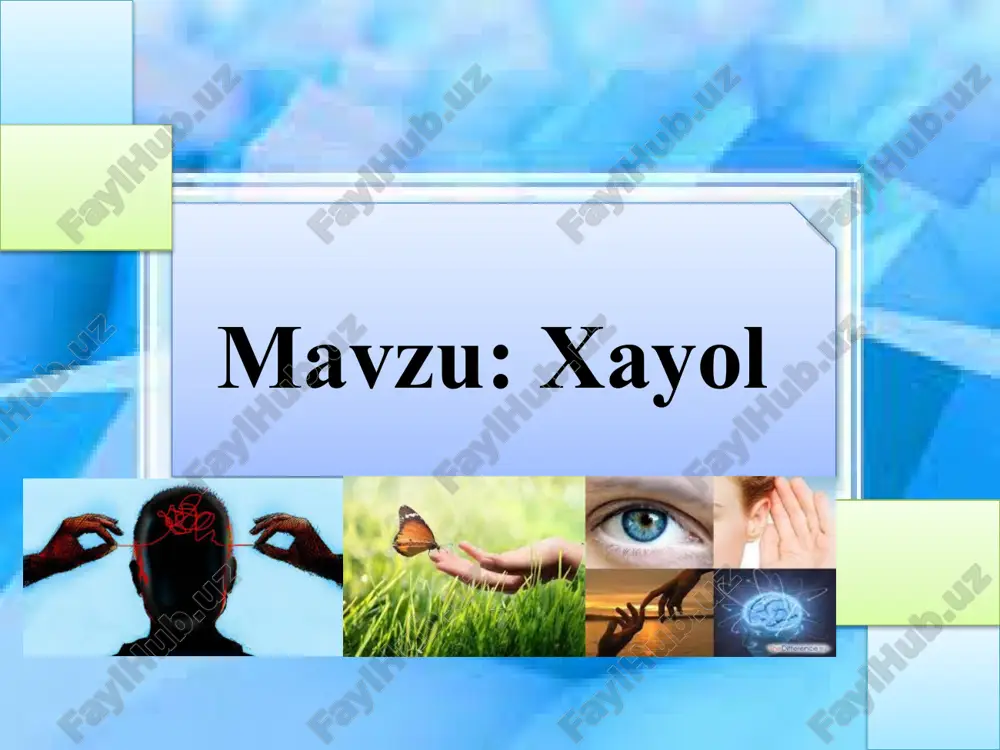 xayol faoliyatlari va ularning ahamiyati — PPTX
