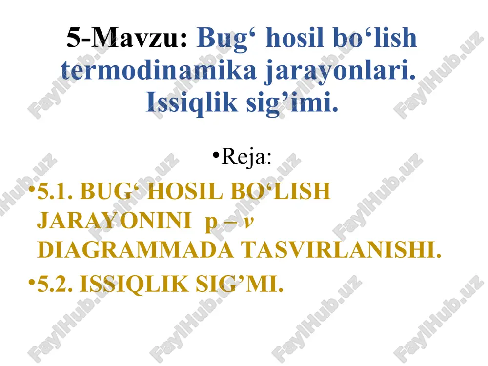 issiqlik teknikasining nazariy asoslari — PPT