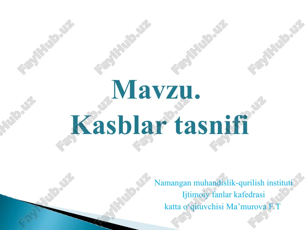 kasbiy psixologiya: darslik — PPT