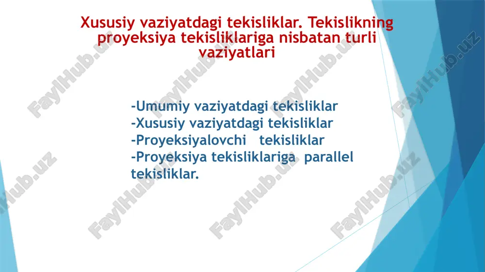 tekisliklar — PPTX