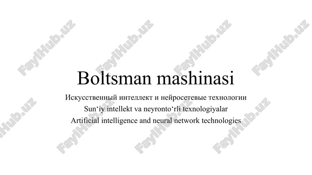 boltsman mashinasi — PPT