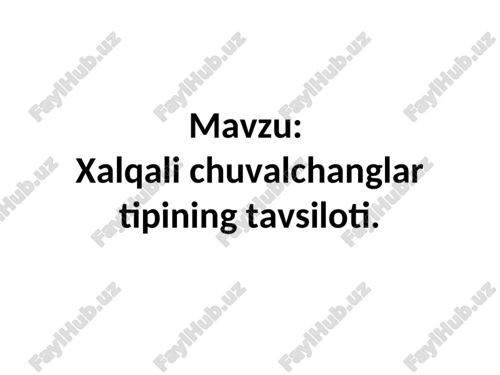 halqali chuvalchanglar — PPT