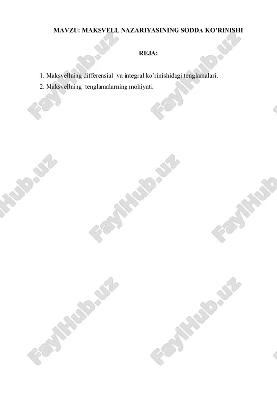 maksvell nazariyasi — DOCX