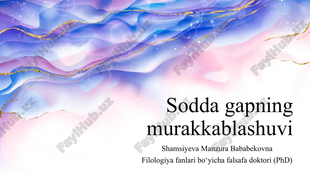 soddagapning murakkablashuvi — PPTX