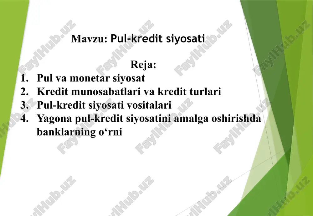 pul-kreditsiyosati — PPTX