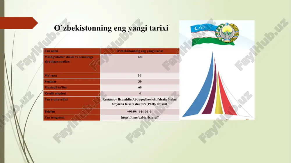 o‘zbekistonning eng yangi tarixi — PPTX