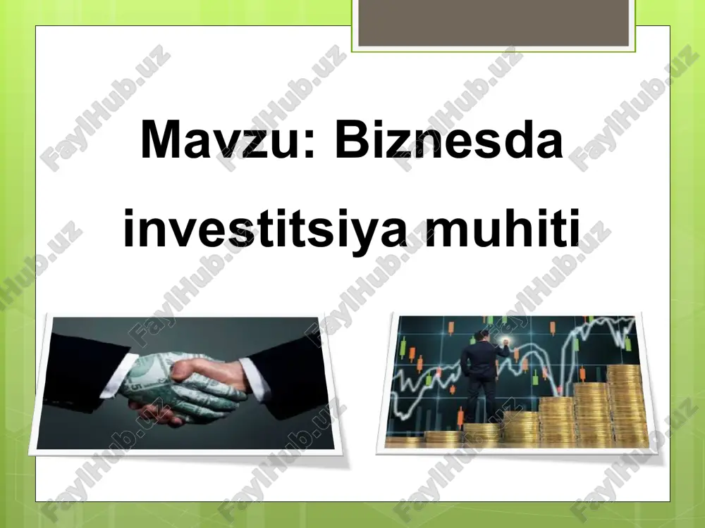 investitsiya muhitining muhimiyati — PPT