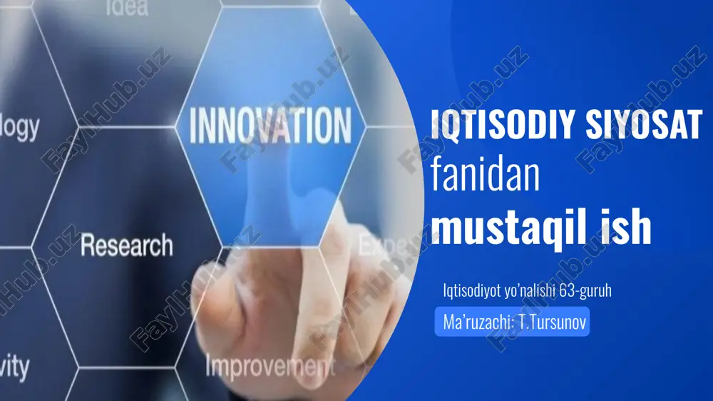 innovatsiya siyosati — PPTX