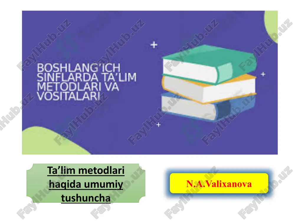 ta'lim metodlari — PPTX