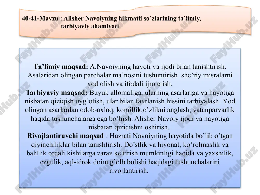 alisher navoiyning hayoti — PPTX