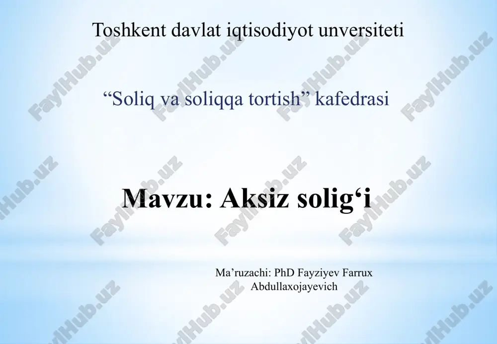 aksizsolig‘i — PPTX