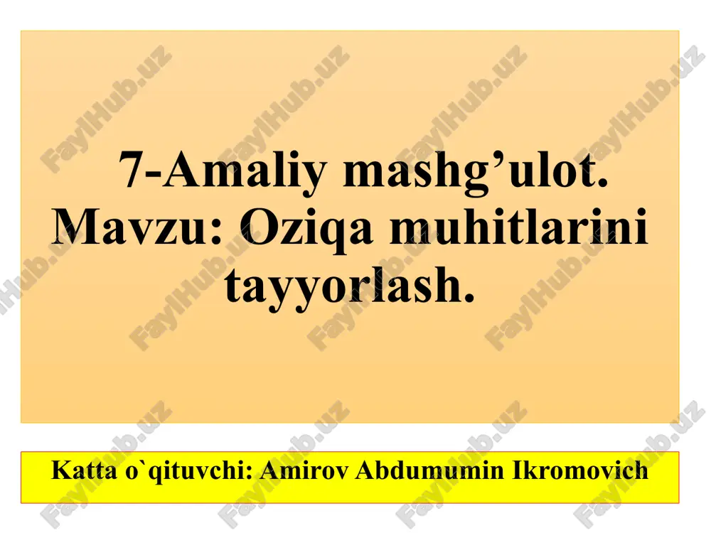 amaliy mashg’ulot — PPTX